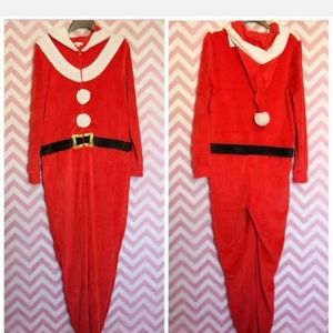 Christmas Santa Suit Costume Onesie Size L New